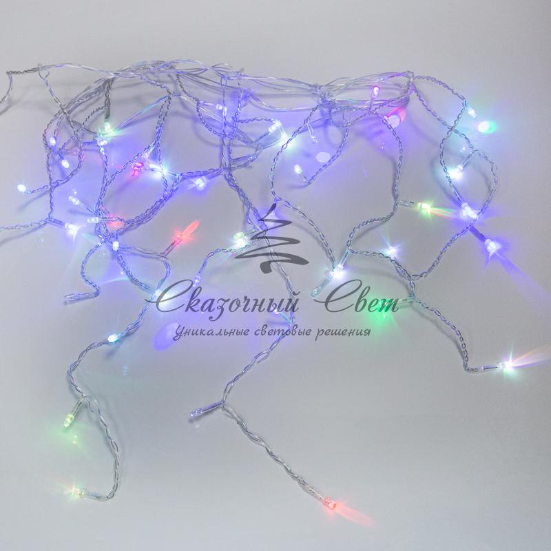 Гирлянда Айсикл (бахрома) светодиодный, 1,8 х 0,5 м, прозрачный провод, 230 В, диоды RGB - Image 6