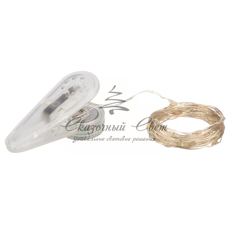 Гирлянда «Роса» с прищепкой 3 м, 30 LED, белое свечение, 2хCR2032 в комплекте NEON-NIGHT - Image 6