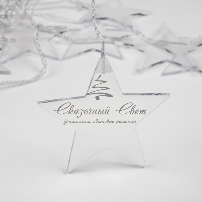 Гирлянда светодиодная «Звезды» 1,5х0,6 м, прозрачный провод, теплый белый свет свечения NEON-NIGHT - Image 6