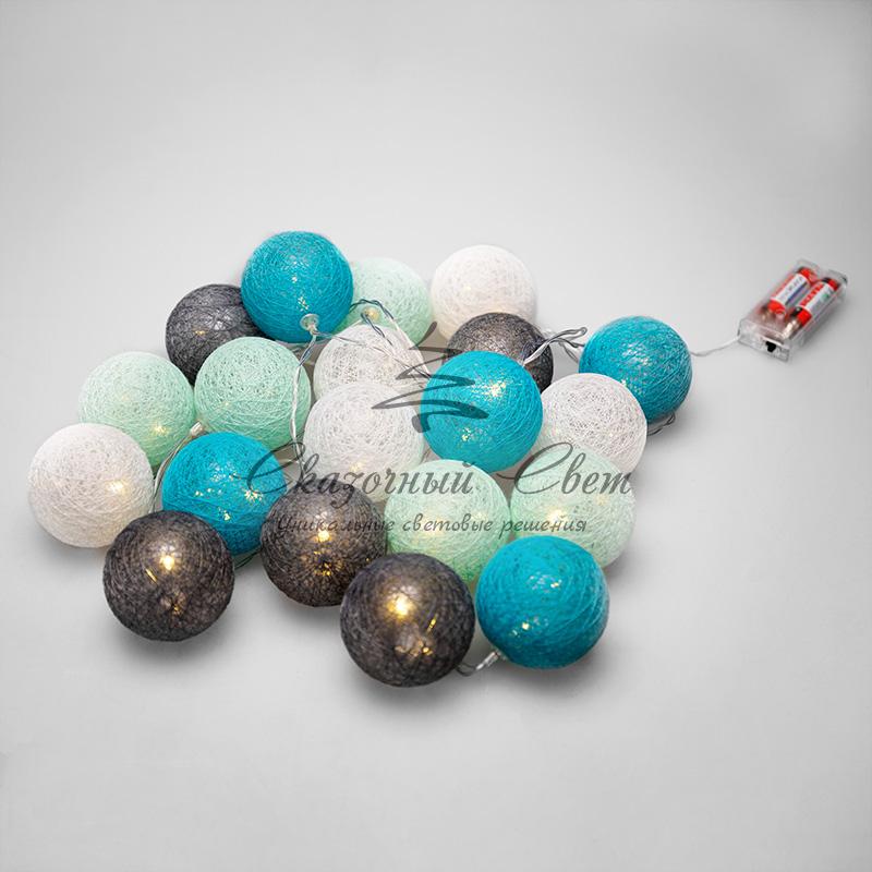 Тайские фонарики «Северное сияние» 3,5 м, прозрачный ПВХ, 20 LED, теплый белый, питание 2 х АА (батарейки не в комплекте) - Image 6