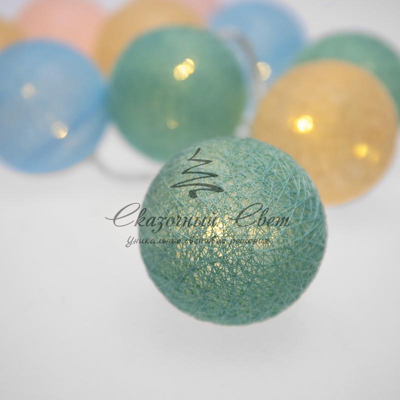 Тайские фонарики «Пудра» 1,5 м, прозрачный ПВХ, 10 LED, теплый белый, питание 2 х АА (батарейки не в комплекте) - Image 6