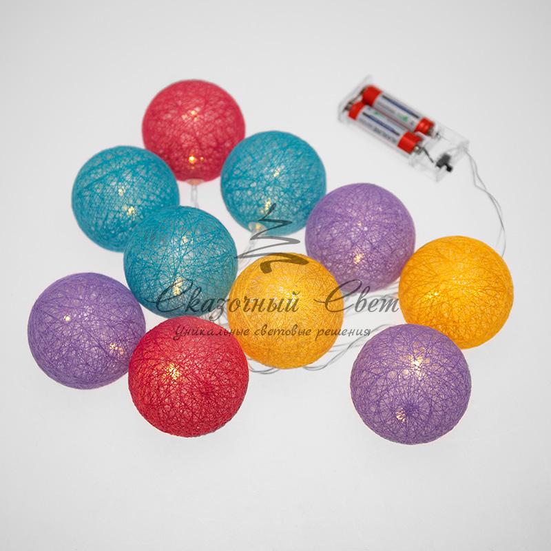 Тайские фонарики «Фейерверк» 1,5 м, прозрачный ПВХ, 10 LED, теплый белый, питание 2 х АА (батарейки не в комплекте) - Image 6