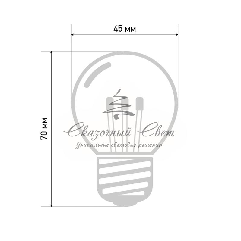 Лампа шар e27 6 LED Ø45мм - желтая, прозрачная колба, эффект лампы накаливания - Image 6