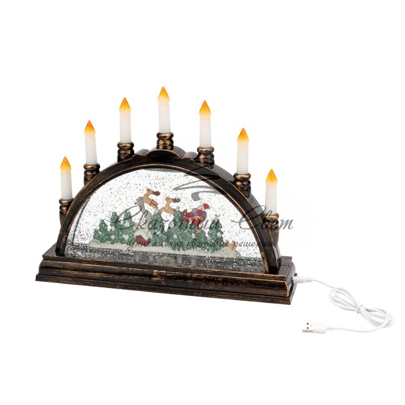 Декоративный светильник «Подсвечник» с эффектом снегопада NEON-NIGHT - Image 6