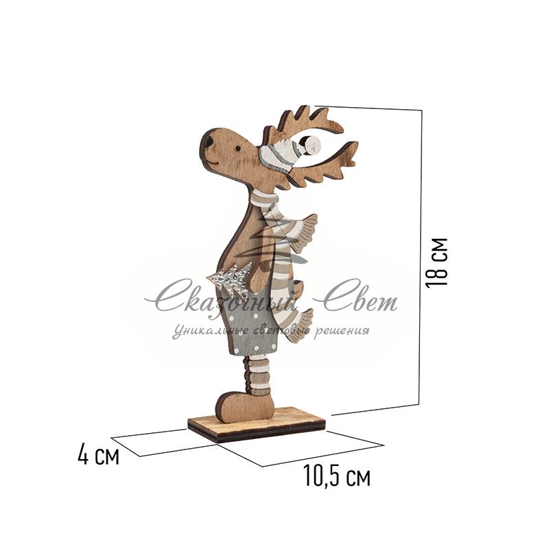 Деревянная фигурка «Рождественский Олень» Синий 10,5*4*18 см - Image 6