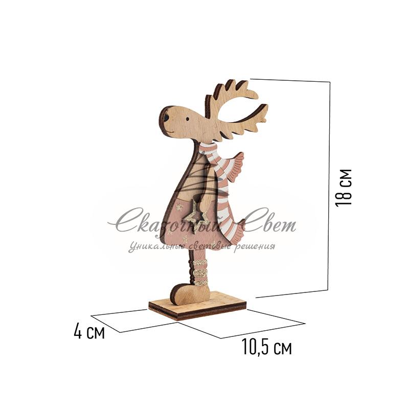 Деревянная фигурка "Рождественский Олень" Розовый 10,5*4*18 см - Image 6
