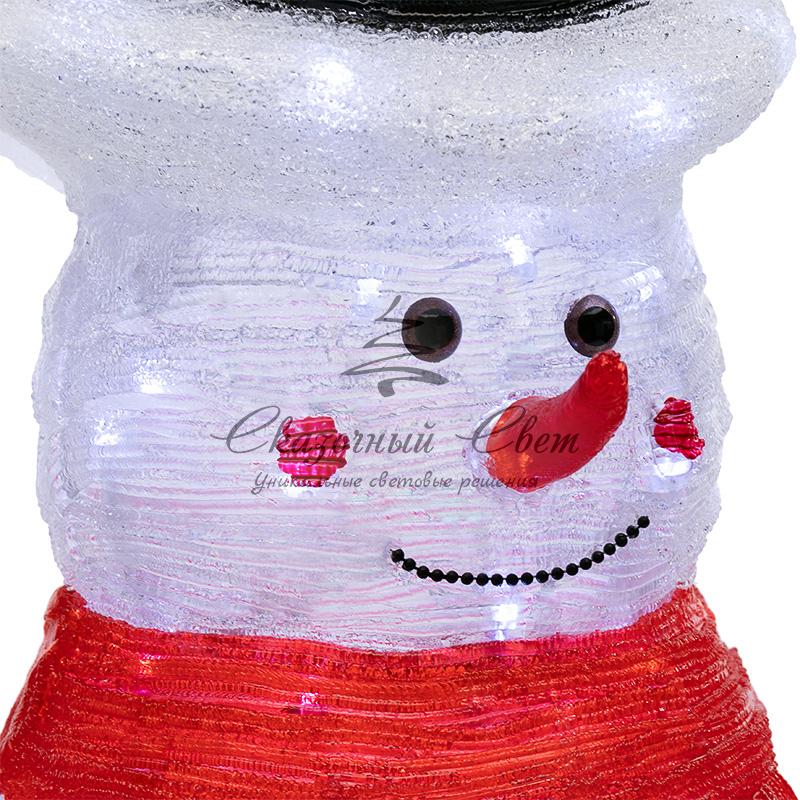 Акриловая светодиодная фигура «Снеговик в шляпе» 38х38х72 см, IP65, понижающий трансформатор в комплекте NEON-NIGHT - Image 6