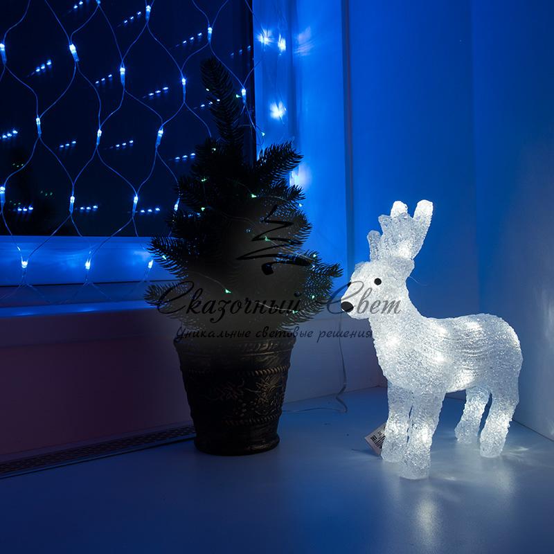 Акриловая светодиодная фигура "Оленёнок" 30х14х35 см, 4,5 В, 3 батарейки AA (не входят в комплект), 40 светодиодов, NEON-NIGHT - Image 6
