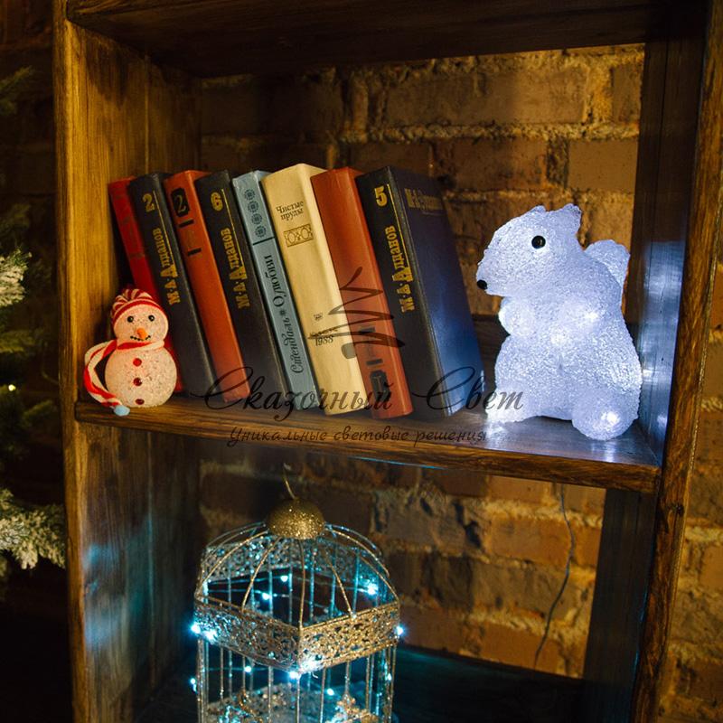 Акриловая светодиодная фигура "Белка" 17,5х12х18 см, 4,5 В, 3 батарейки AAA (не входят в комплект), 12 светодиодов, NEON-NIGHT - Image 6