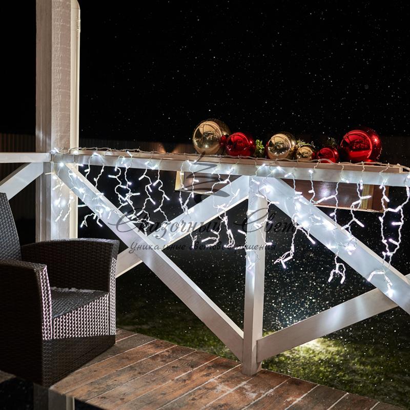 Гирлянда "Светодиодный Дождь" 2x0,8м, прозрачный провод, 230 В, диоды Белые - Image 7