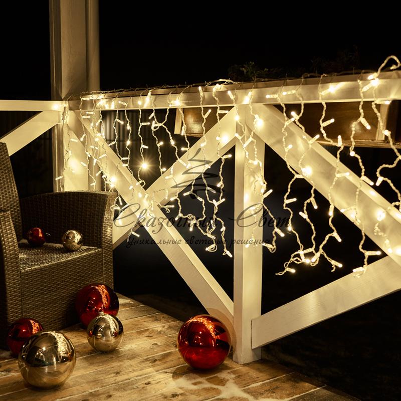 Гирлянда "Светодиодный Дождь" 2x0,8м, прозрачный провод, 230 В, диоды ТЕПЛЫЙ БЕЛЫЙ - Image 7