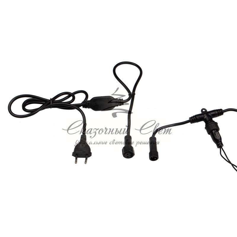 Гирлянда "Светодиодный Дождь" 2х3м, постоянное свечение, черный провод, 230 В, диоды ТЕПЛЫЙ БЕЛЫЙ - Image 7