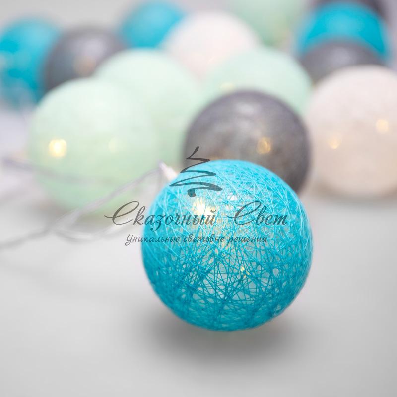 Тайские фонарики «Северное сияние» 3,5 м, прозрачный ПВХ, 20 LED, теплый белый, питание 2 х АА (батарейки не в комплекте) - Image 7