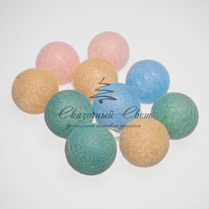 Тайские фонарики «Пудра» 1,5 м, прозрачный ПВХ, 10 LED, теплый белый, питание 2 х АА (батарейки не в комплекте) - Image 7