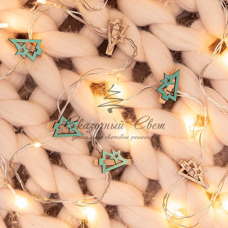 Деревянные прищепки «Новогодняя ель» 14.5x4.5x1.6 cм, 6 шт. NEON-NIGHT - Image 7