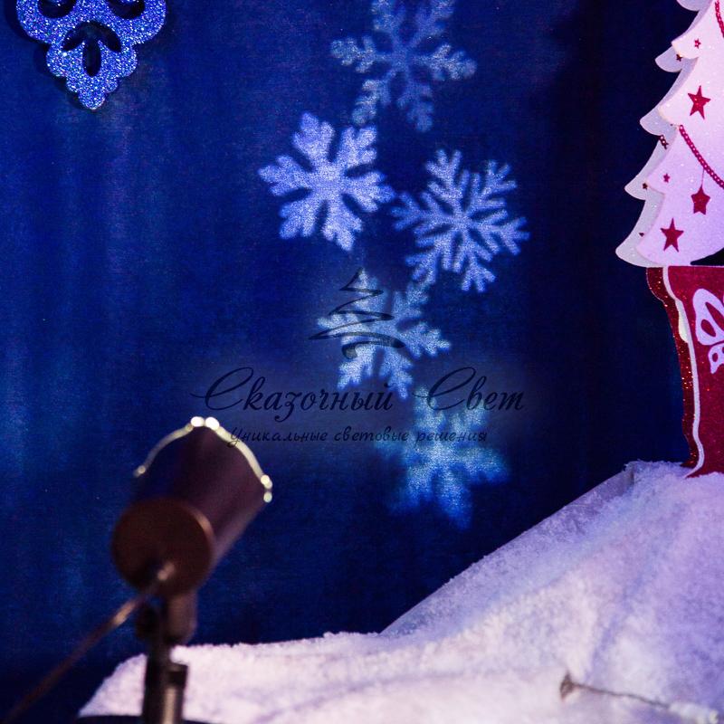 LED проектор, белые снежинки, 230В - Image 7