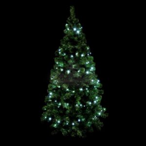 Светодиодная Гирлянда на Ëлку Высотой 1,5м Белая, 120 LED, Провод Зеленый ПВХ, IP20