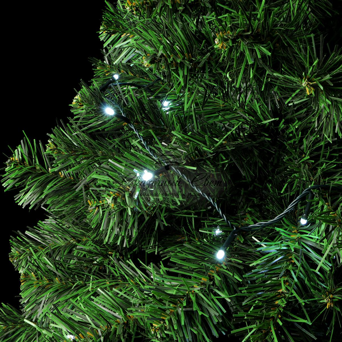 Светодиодная Гирлянда на Ëлку Высотой 2,1м Белая, 224 LED, Провод Зеленый ПВХ, IP20 - Image 3