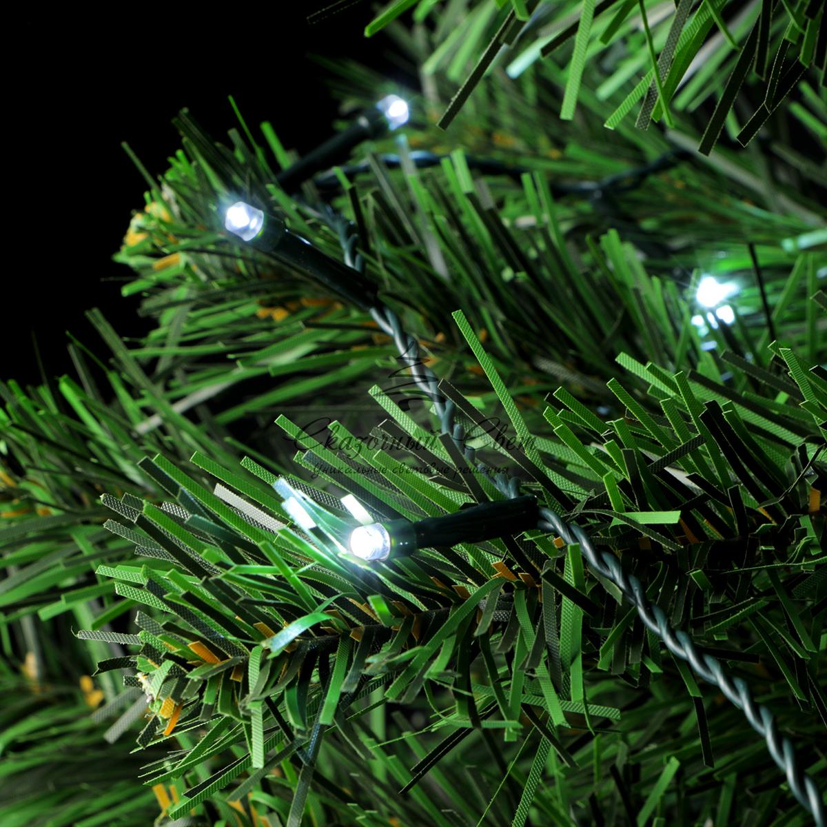 Светодиодная Гирлянда на Ëлку Высотой 2,1м Белая, 224 LED, Провод Зеленый ПВХ, IP20 - Image 4