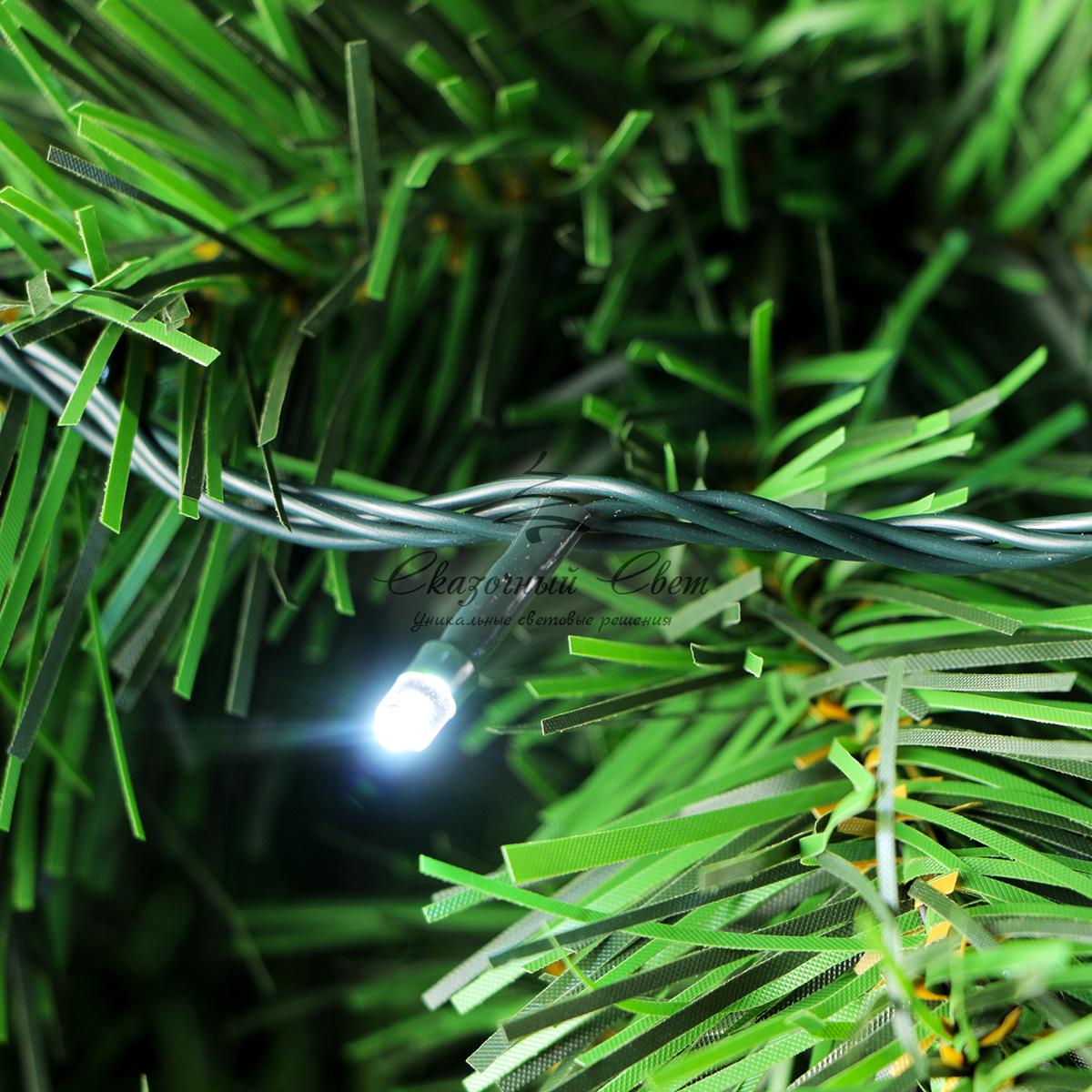 Светодиодная Гирлянда на Ëлку Высотой 2,1м Белая, 224 LED, Провод Зеленый ПВХ, IP20 - Image 5