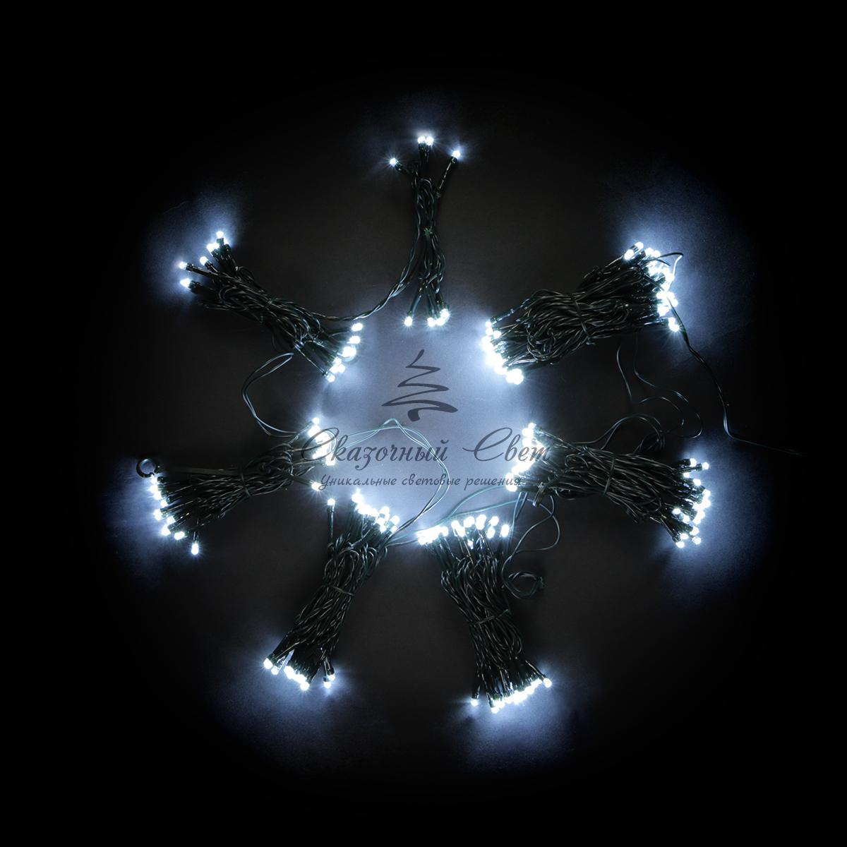 Светодиодная Гирлянда на Ëлку Высотой 2,1м Белая, 224 LED, Провод Зеленый ПВХ, IP20 - Image 7