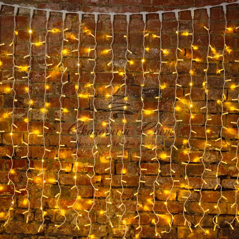 Гирлянда "Светодиодный Дождь" 2х1,5м, постоянное свечение, белый провод, 230 В, диоды ТЕПЛЫЙ БЕЛЫЙ - Image 8