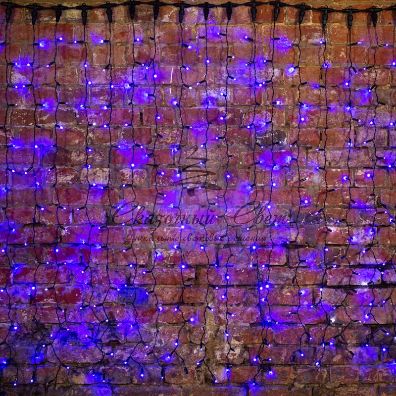 Гирлянда "Светодиодный Дождь" 2х1,5м, постоянное свечение, черный провод, 230 В, диоды СИНИЕ - Image 8