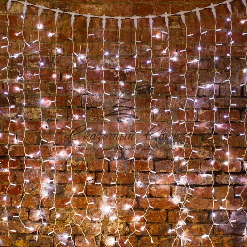 Гирлянда "Светодиодный Дождь" 2х1,5м, эффект мерцания, белый провод, 230 В, диоды БЕЛЫЕ - Image 8