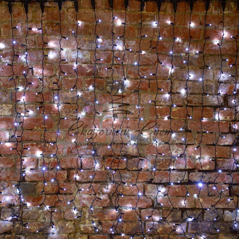 Гирлянда "Светодиодный Дождь" 2х1,5м, эффект мерцания, черный провод, 230 В, диоды БЕЛЫЕ - Image 8