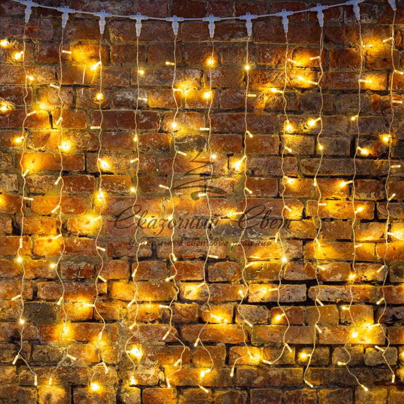 Гирлянда "Светодиодный Дождь" 2х1,5м, постоянное свечение, прозрачный провод, 230 В, диоды ТЕПЛЫЙ БЕЛЫЙ - Image 8