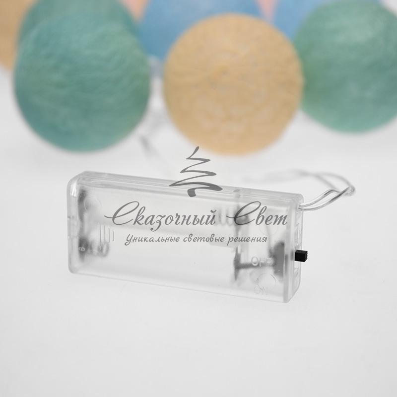 Тайские фонарики «Пудра» 1,5 м, прозрачный ПВХ, 10 LED, теплый белый, питание 2 х АА (батарейки не в комплекте) - Image 8