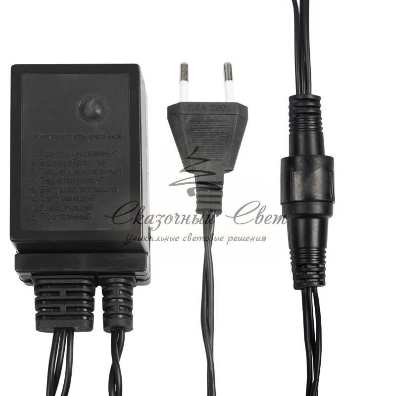 Гирлянда "Твинкл Лайт" 10 м, черный ПВХ, 100 диодов, цвет ТЕПЛЫЙ БЕЛЫЙ - Image 8