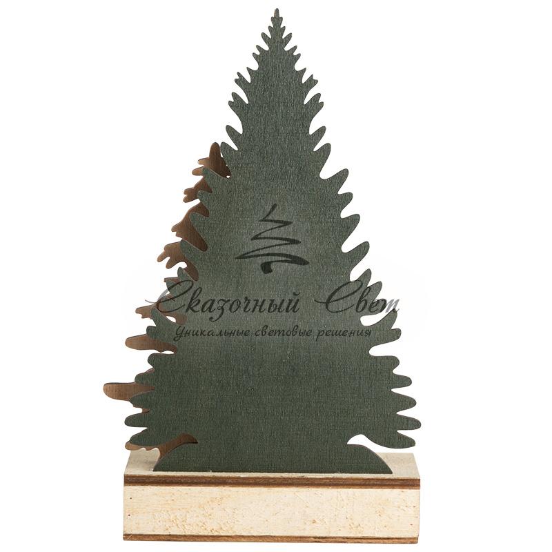 Деревянная фигурка с подсветкой "Елочка с оленем" 12*6*21,5 см - Image 8