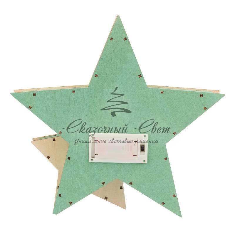 Деревянная фигура с подсветкой «Домик Звездочета» бирюзовая 26х7х25 см, NEON-NIGHT - Image 8