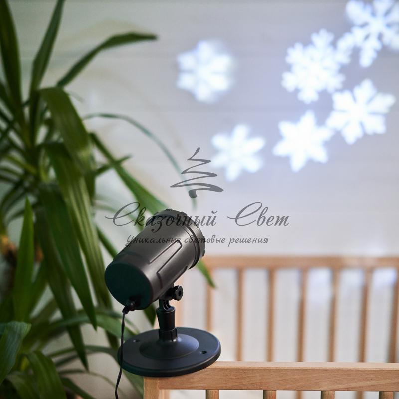 LED проектор, белые снежинки, 230В - Image 8