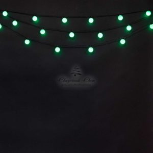 Гирлянда «Шарики» 5м Зеленая, Диаметр Шарика 40мм, 20 LED, Провод Черный Каучук, IP54