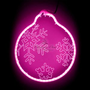 Светодиодная Фигура Шар 30 x 30 см Розовая, Гибкий Неон и Акрилайт, IP54