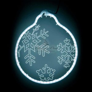 Светодиодная Фигура Шар 30 x 30 см Белая, Гибкий Неон и Акрилайт, IP54