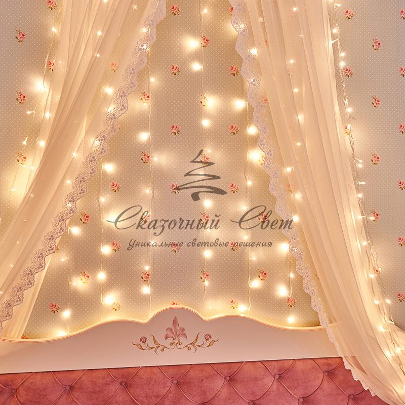 Гирлянда "Светодиодный Дождь" 2*3 м, свечение с динамикой, прозрачный провод, 230 В, цвет Теплый Белый - Image 9