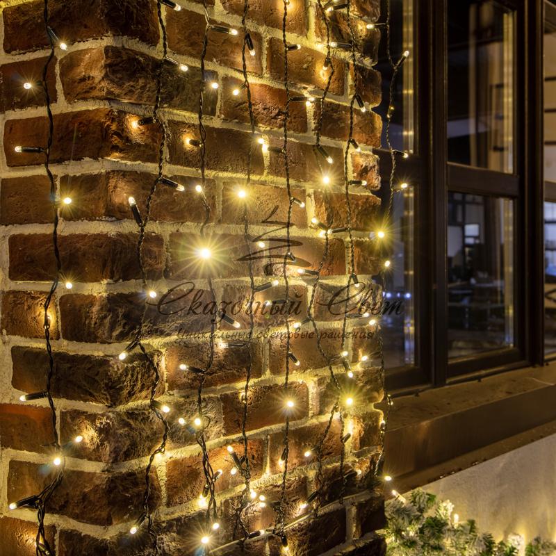 Гирлянда "Светодиодный Дождь" 2х3м, постоянное свечение, черный провод, 230 В, диоды ТЕПЛЫЙ БЕЛЫЙ - Image 9