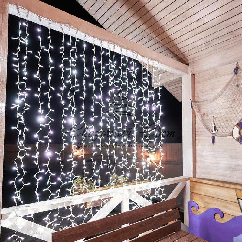 Гирлянда "Светодиодный Дождь" 2х1,5м, эффект мерцания, белый провод, 230 В, диоды БЕЛЫЕ - Image 9