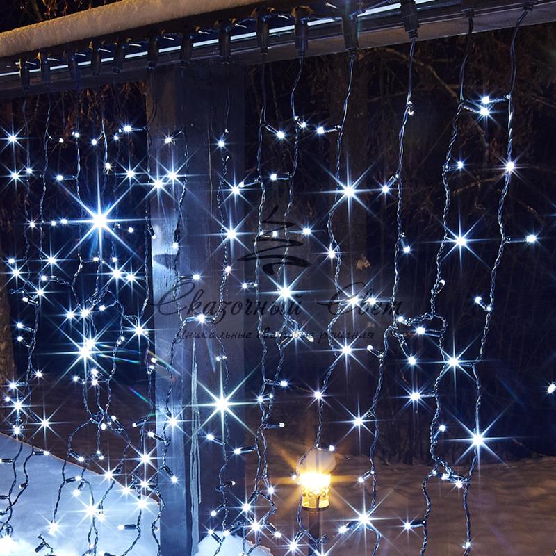 Гирлянда "Светодиодный Дождь" 2х1,5м, эффект мерцания, черный провод, 230 В, диоды БЕЛЫЕ - Image 9