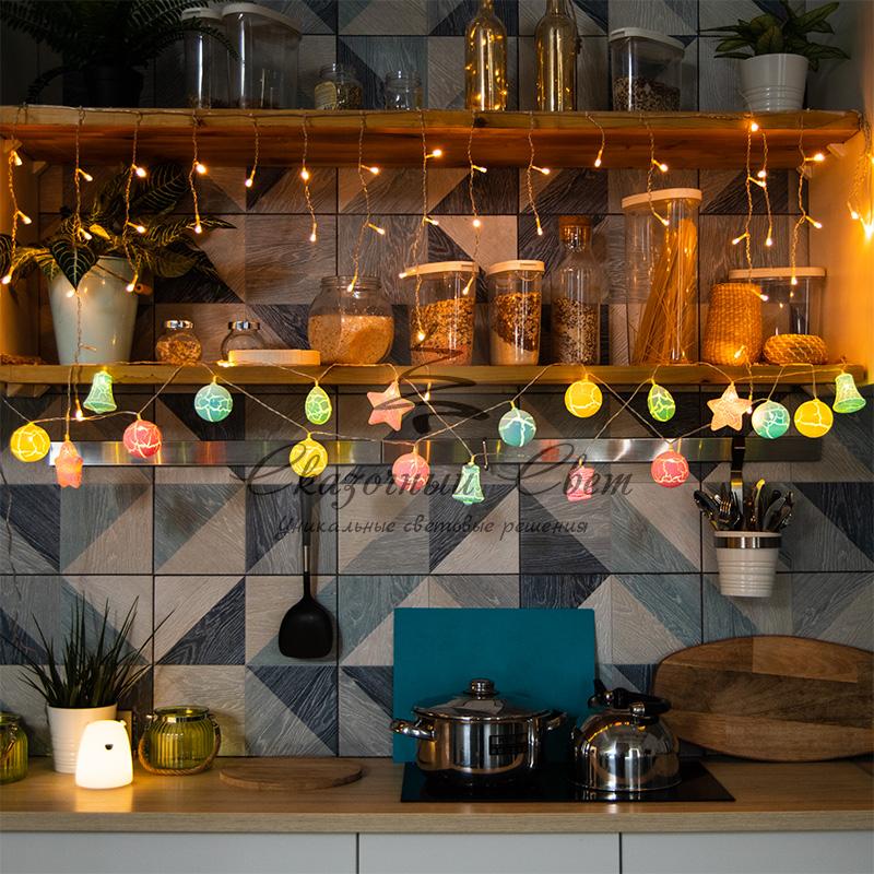 Гирлянда светодиодная «Новый год» 1,5 м, прозрачный ПВХ, 10 LED, теплый белый, питание 2 х АА (батарейки не в комплекте) - Image 9