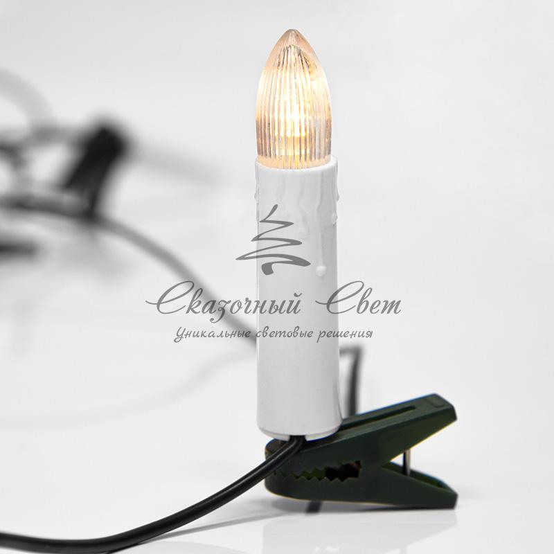 Гирлянда "Свечи" 10м, темно-зеленый ПВХ, 50 LED ТЕПЛЫЙ БЕЛЫЙ - Image 9