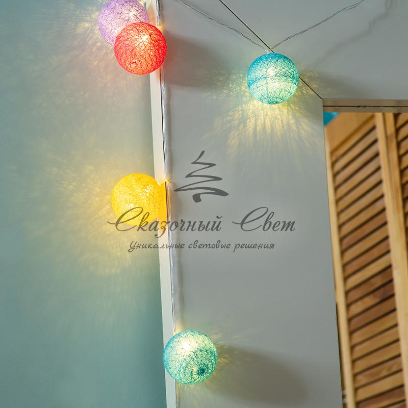 Тайские фонарики «Фейерверк» 1,5 м, прозрачный ПВХ, 10 LED, теплый белый, питание 2 х АА (батарейки не в комплекте) - Image 9