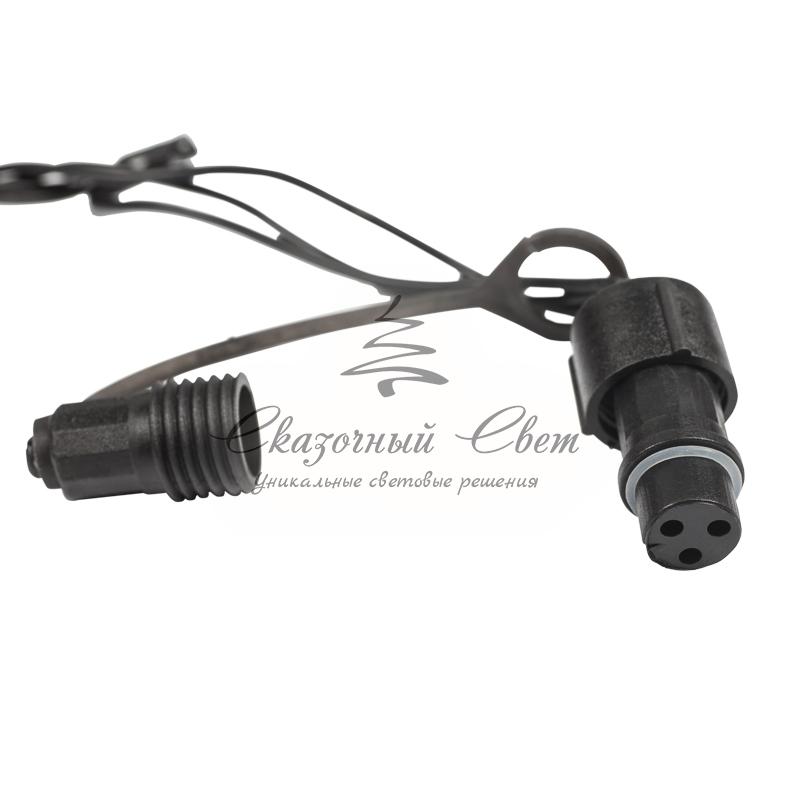 Гирлянда "Твинкл Лайт" 10 м, черный ПВХ, 100 диодов, цвет ТЕПЛЫЙ БЕЛЫЙ - Image 9