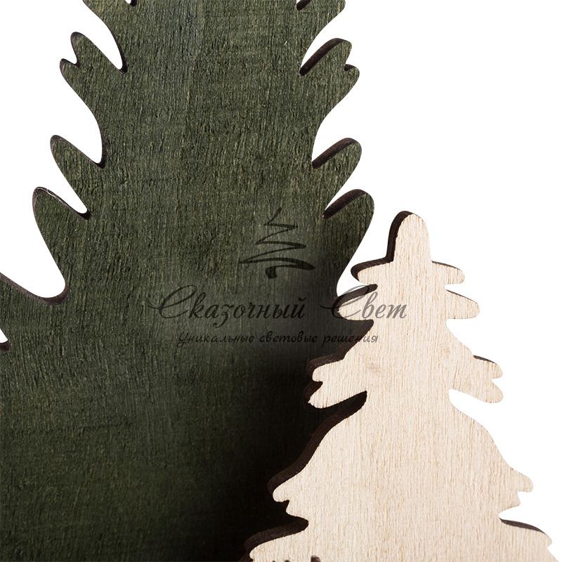 Деревянная фигурка с подсветкой "Елочка с оленем" 12*6*21,5 см - Image 9