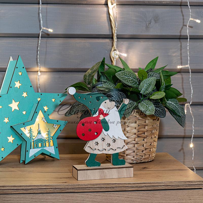 Деревянная фигурка с подсветкой «Дед Мороз» 18 см NEON-NIGHT - Image 9