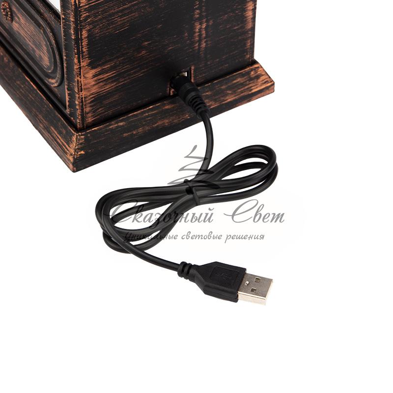 Светодиодный камин «Старинные часы» с эффектом живого огня 14,7x11,7x25 см, бронза, батарейки 2хС (не в комплекте) USB NEON-NIGHT - Image 9