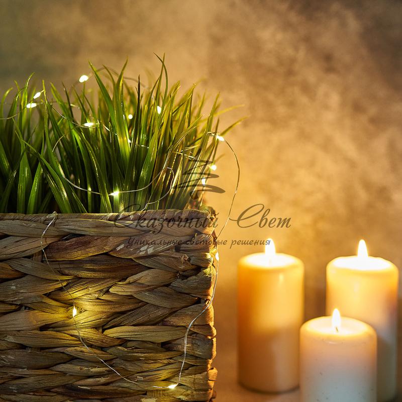 Гирлянда светодиодная «Роса» 2 м, 20 LED, теплое белое свечение NEON-NIGHT - Image 10